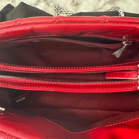 Chanel Mademoiselle Red Quilted Patent Leather Bag - Picture 4 of 13